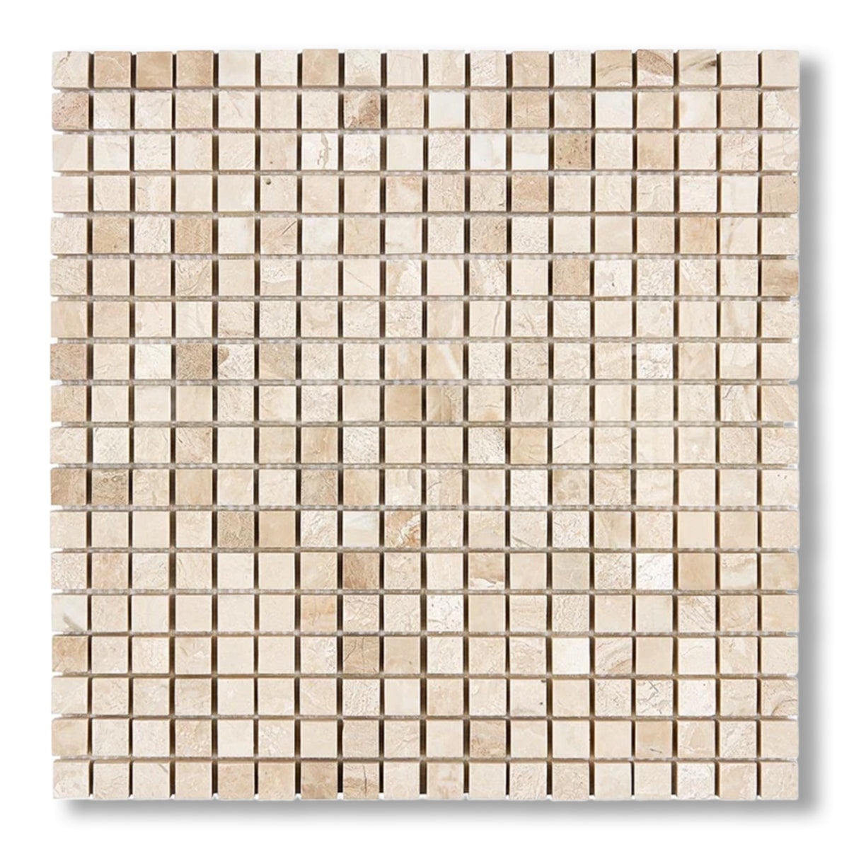 5/8x5/8 Diano Royal (Queen Beige) Marble Polished Mosaic Tile - American Tile Depot