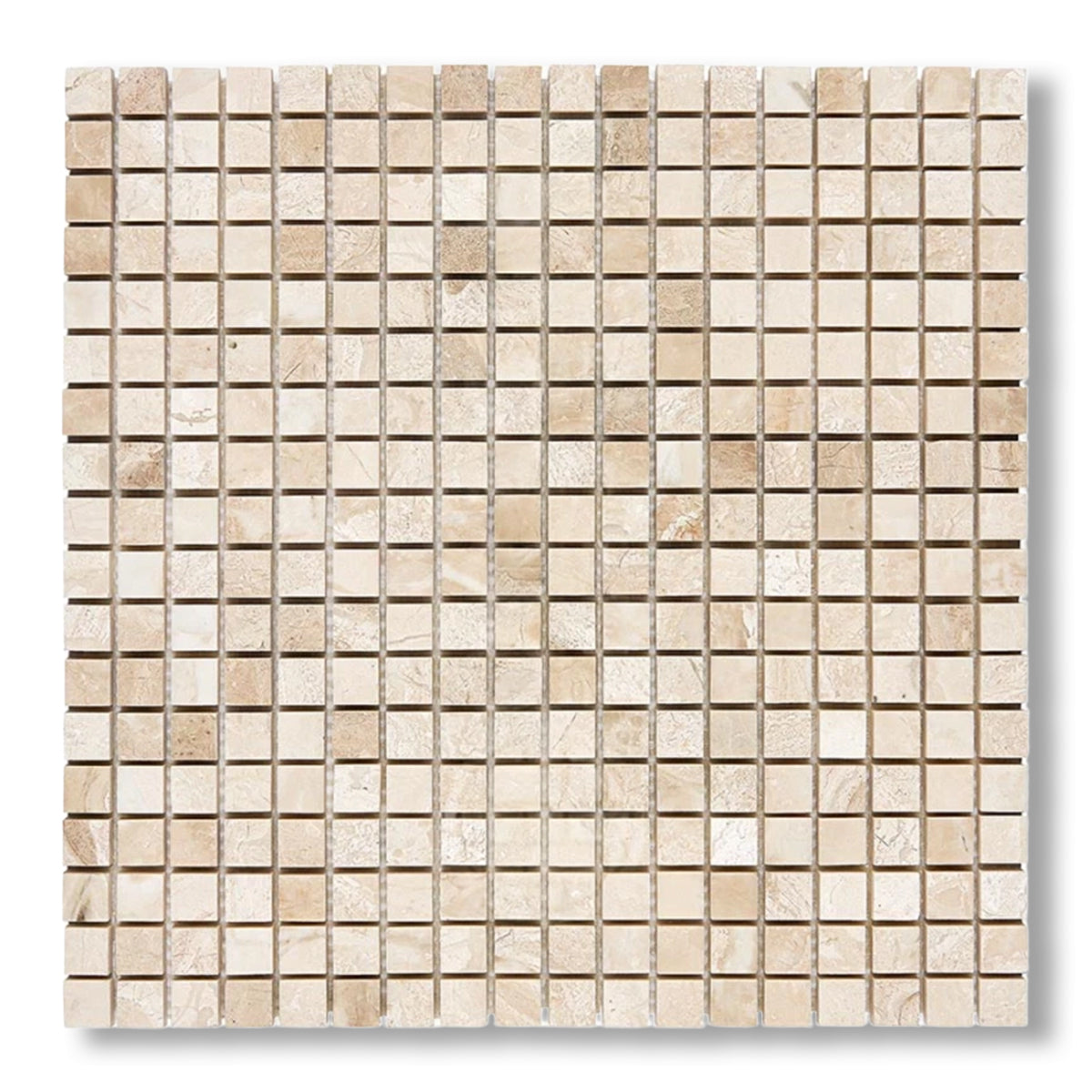 5/8x5/8 Diano Royal (Queen Beige) Marble Polished Mosaic Tile - American Tile Depot