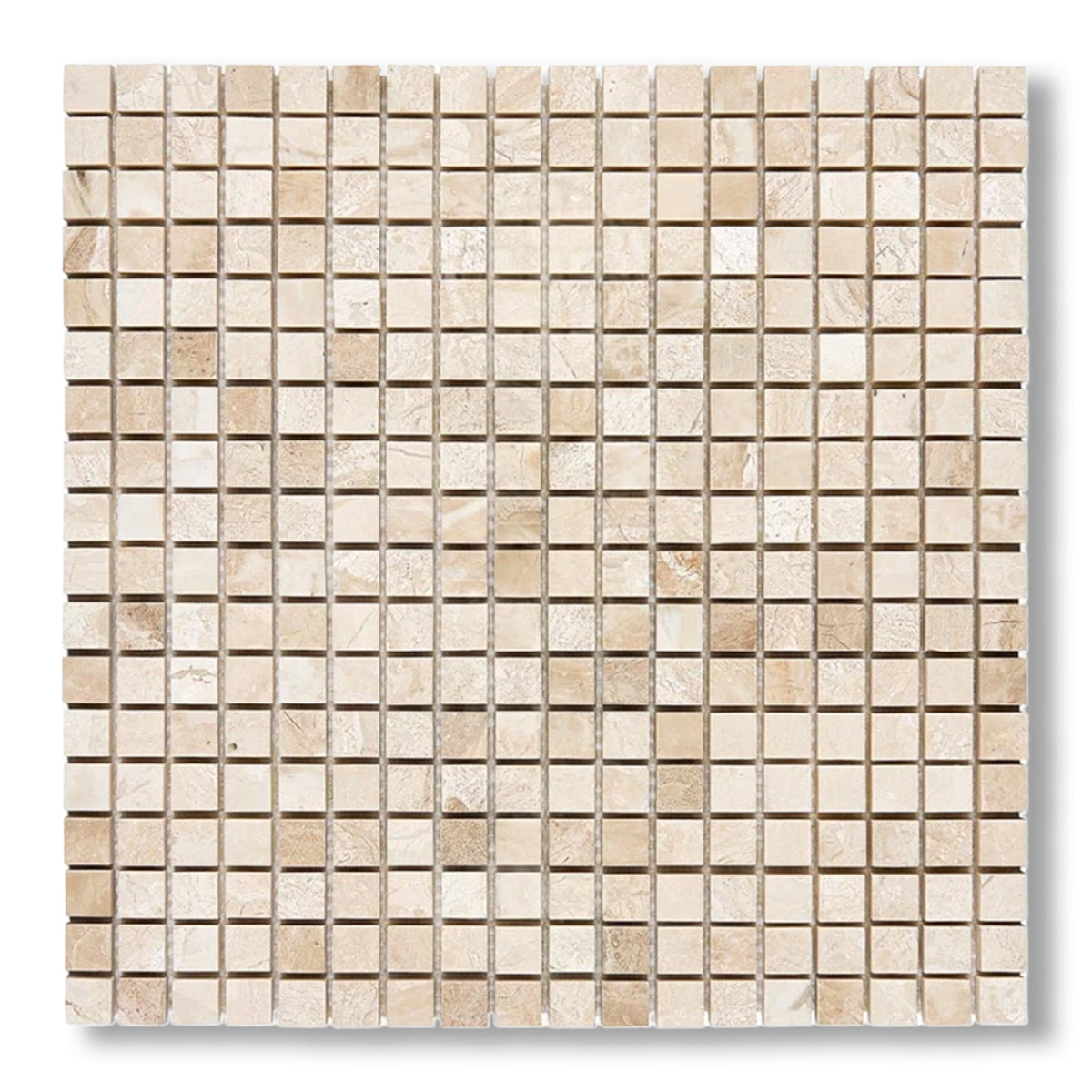 5/8x5/8 Diano Royal (Queen Beige) Marble Polished Mosaic Tile - American Tile Depot