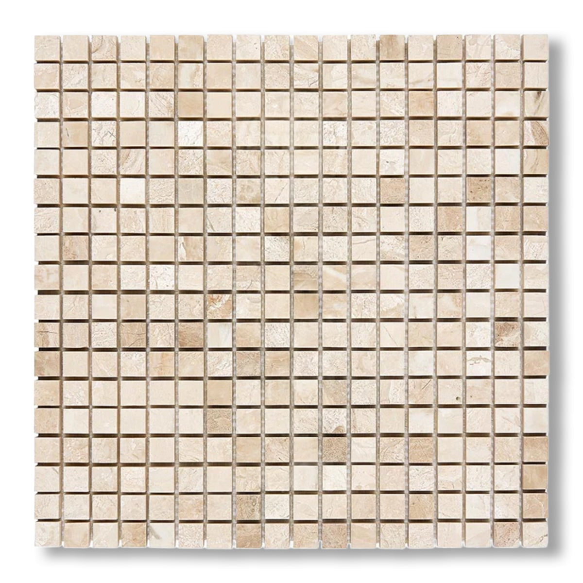 5/8x5/8 Diano Royal (Queen Beige) Marble Polished Mosaic Tile - American Tile Depot