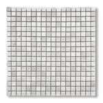5/8x5/8 White Pearl / Botticino Marble Tumbled Mosaic Tile - American Tile Depot