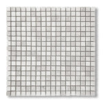 5/8x5/8 White Pearl / Botticino Marble Tumbled Mosaic Tile - American Tile Depot