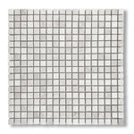 5/8x5/8 White Pearl / Botticino Marble Tumbled Mosaic Tile - American Tile Depot