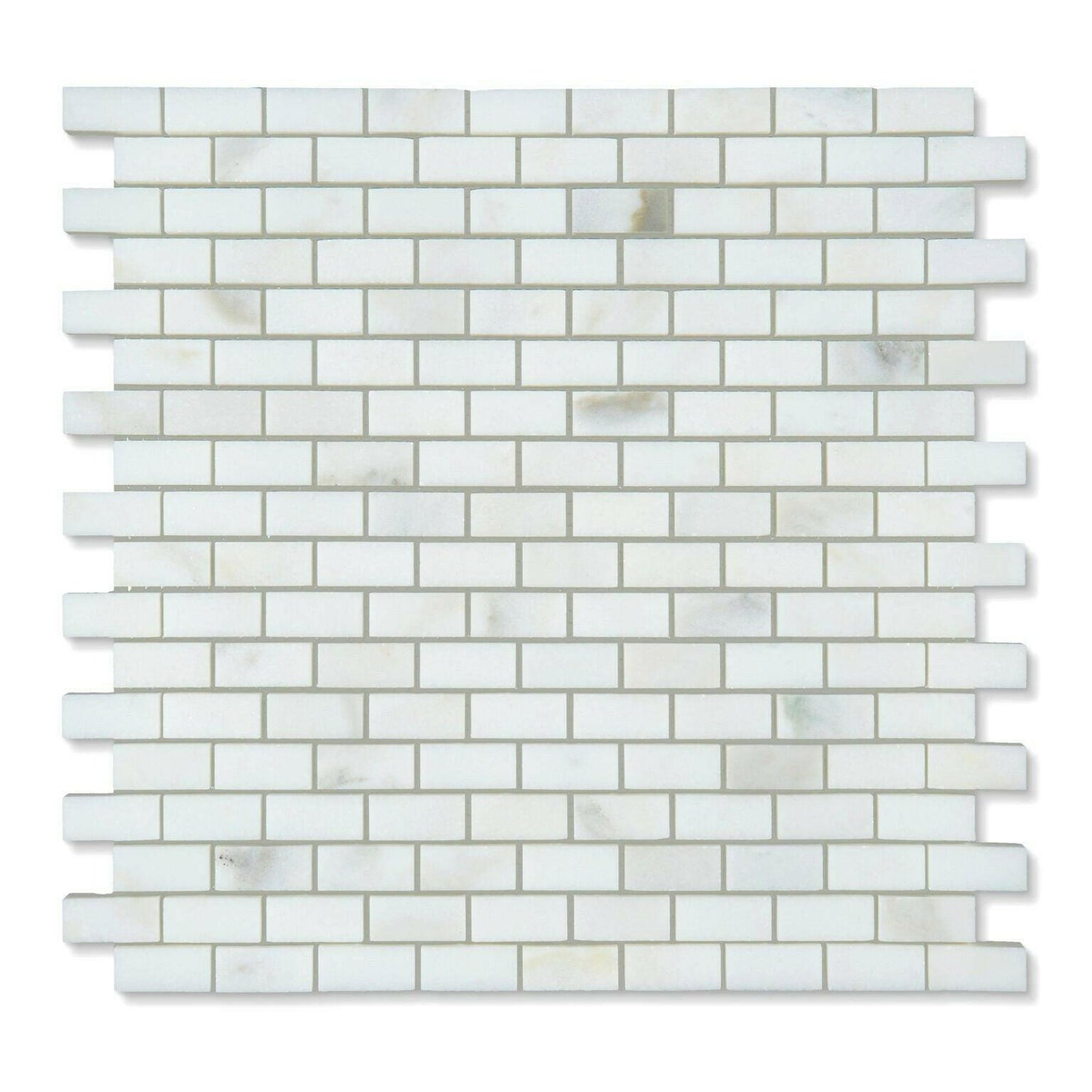 5/8 X 1 1/4 Calacatta Oliva Marble Polished Mini-Brick Mosaic Tile-American Tile Depot