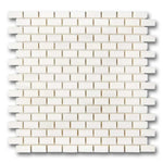 5/8x1 1/4 Bianco Dolomite Polished Baby Brick Mosaic Tile 5/8x1 1/4 Bianco Dolomite Polished Baby Brick Mosaic Tile - American Tile Depot