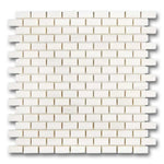 5/8x1 1/4 Bianco Dolomite Polished Baby Brick Mosaic Tile 5/8x1 1/4 Bianco Dolomite Polished Baby Brick Mosaic Tile - American Tile Depot
