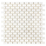 5/8x1 1/4 Bianco Dolomite Polished Baby Brick Mosaic Tile 5/8x1 1/4 Bianco Dolomite Polished Baby Brick Mosaic Tile - American Tile Depot