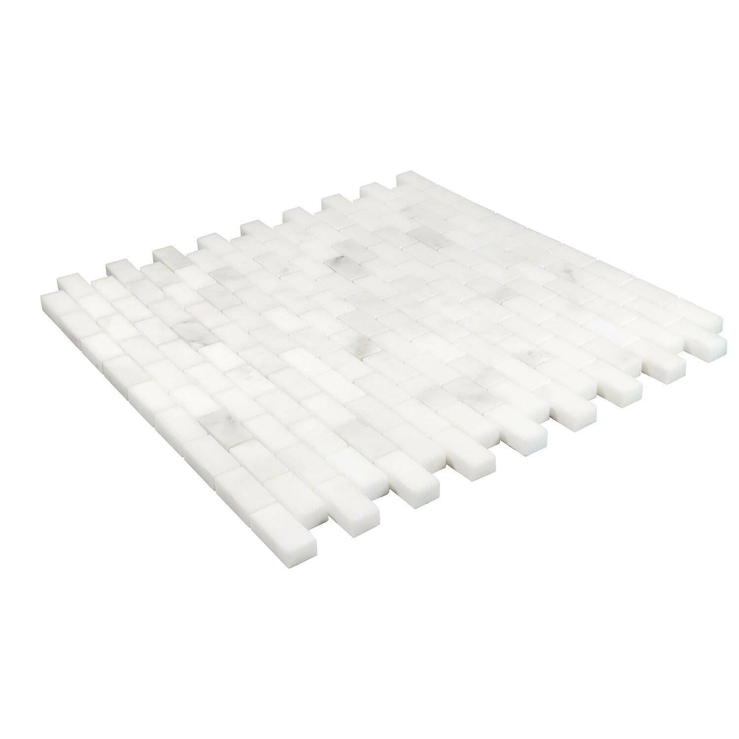 5/8x1 1/4 Calacatta Oliva Marble Honed Baby Brick Mosaic Tile 5/8x1 1/4 Calacatta Oliva Marble Honed Baby Brick Mosaic Tile - American Tile Depot
