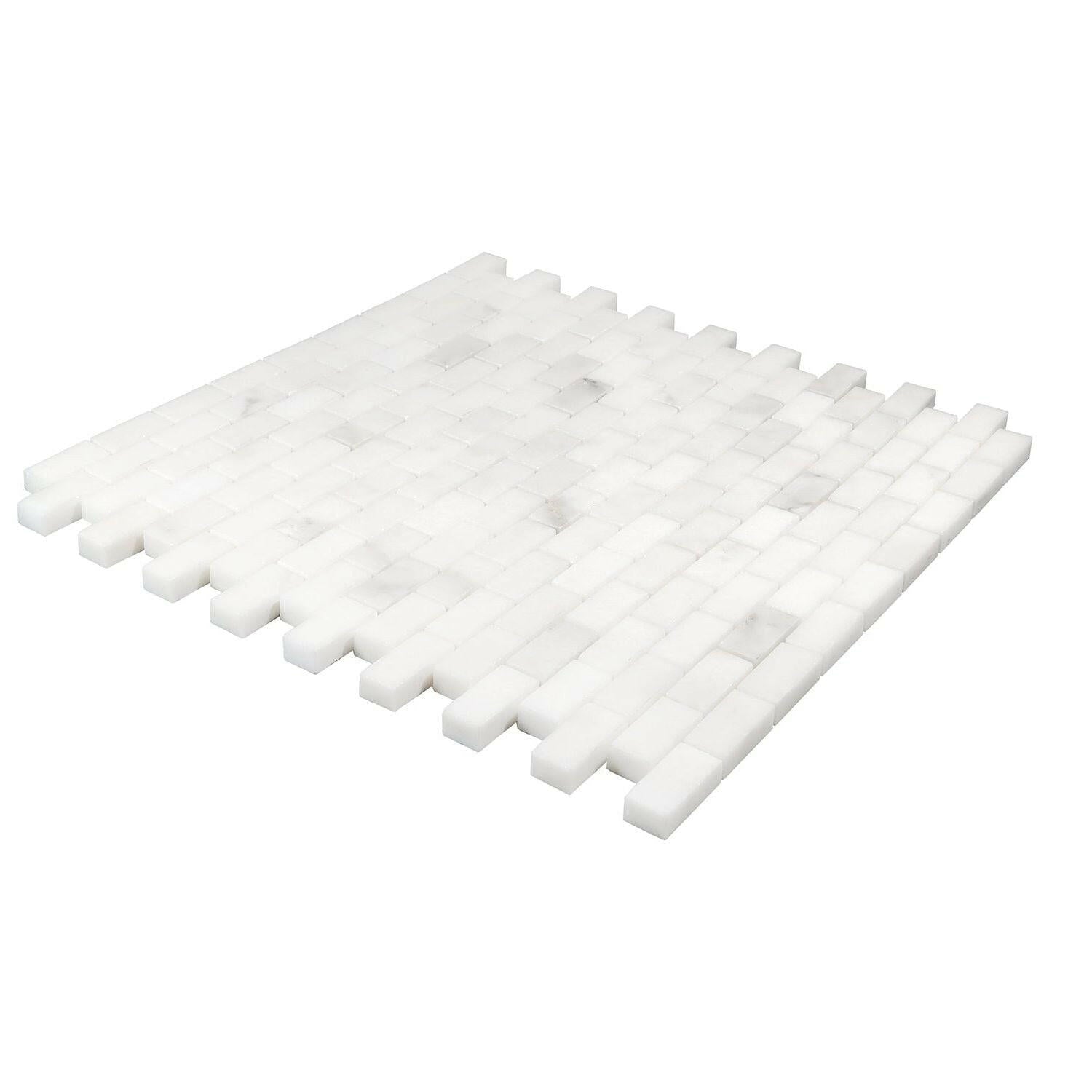 5/8x1 1/4 Calacatta Oliva Marble Honed Baby Brick Mosaic Tile 5/8x1 1/4 Calacatta Oliva Marble Honed Baby Brick Mosaic Tile - American Tile Depot