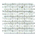 5/8x1 1/4 Calacatta Oliva Marble Honed Baby Brick Mosaic Tile 5/8x1 1/4 Calacatta Oliva Marble Honed Baby Brick Mosaic Tile - American Tile Depot