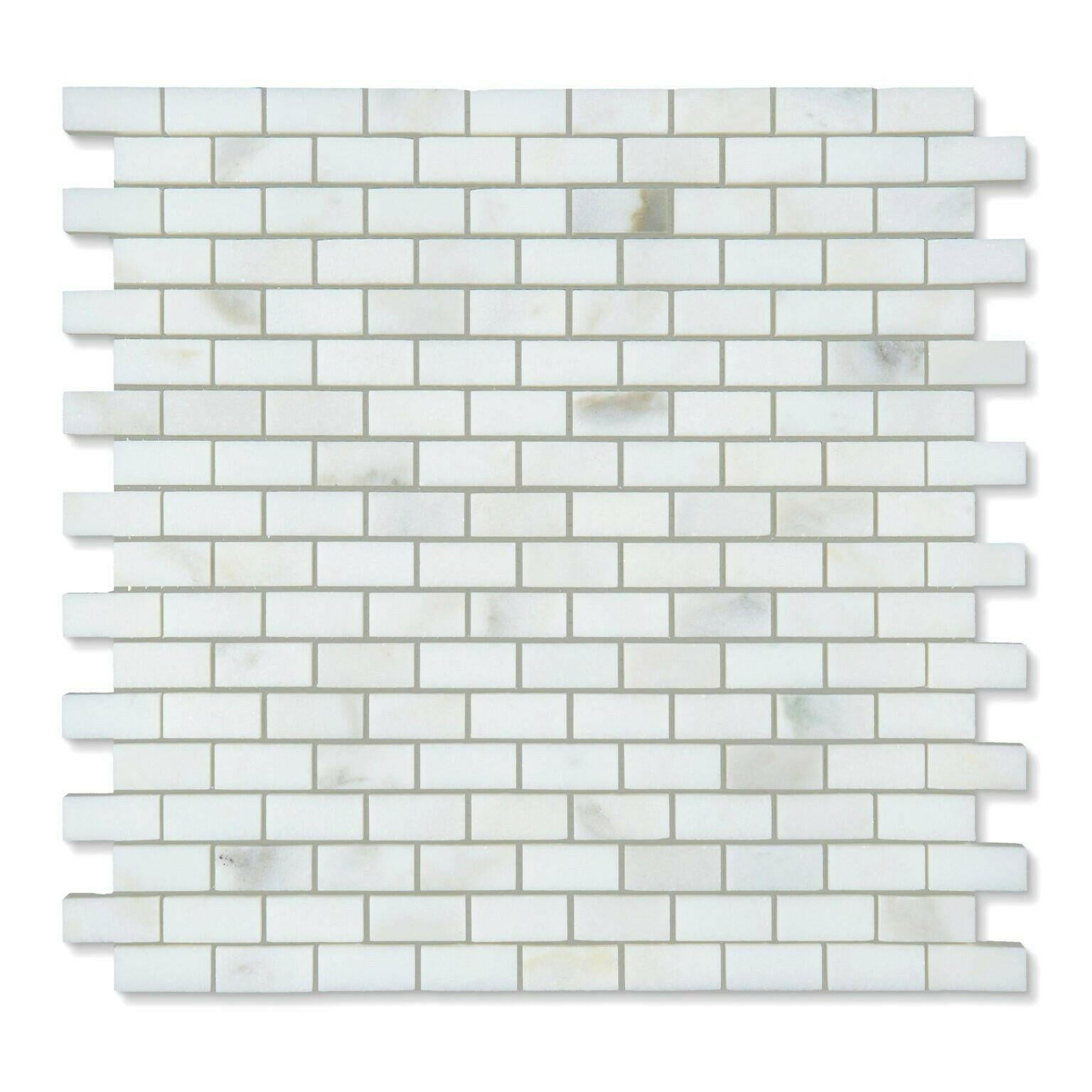 5/8x1 1/4 Calacatta Oliva Marble Honed Baby Brick Mosaic Tile 5/8x1 1/4 Calacatta Oliva Marble Honed Baby Brick Mosaic Tile - American Tile Depot