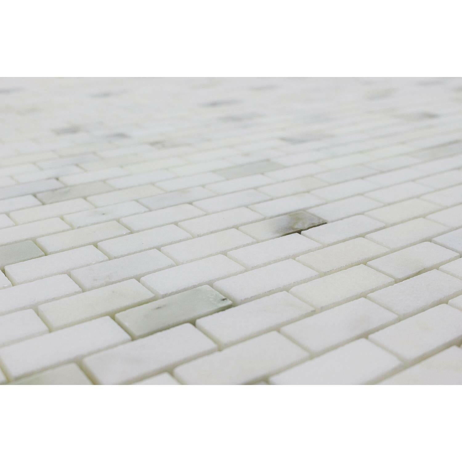 5/8x1 1/4 Calacatta Oliva Marble Polished Baby Brick Mosaic Tile 5/8x1 1/4 Calacatta Oliva Marble Polished Baby Brick Mosaic Tile - American Tile Depot