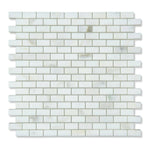 5/8x1 1/4 Calacatta Oliva Marble Polished Baby Brick Mosaic Tile 5/8x1 1/4 Calacatta Oliva Marble Polished Baby Brick Mosaic Tile - American Tile Depot