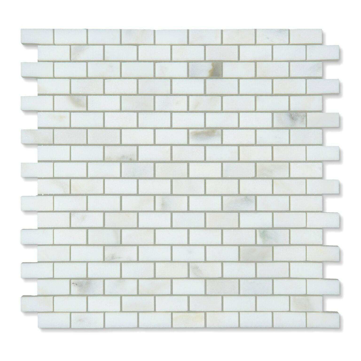 5/8x1 1/4 Calacatta Oliva Marble Polished Baby Brick Mosaic Tile 5/8x1 1/4 Calacatta Oliva Marble Polished Baby Brick Mosaic Tile - American Tile Depot
