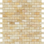 5/8x1 1/4 Honey Onyx Polished Baby Brick Mosaic Tile 5/8x1 1/4 Honey Onyx Polished Baby Brick Mosaic Tile - American Tile Depot