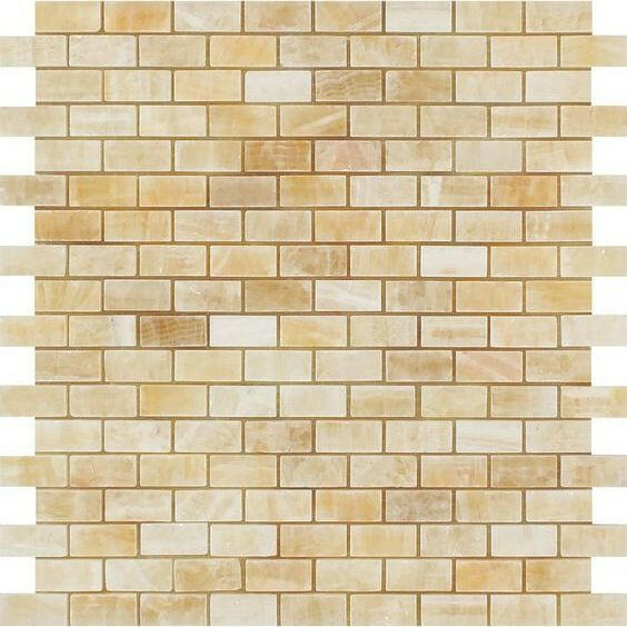 5/8x1 1/4 Honey Onyx Polished Baby Brick Mosaic Tile 5/8x1 1/4 Honey Onyx Polished Baby Brick Mosaic Tile - American Tile Depot
