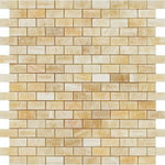 5/8x1 1/4 Honey Onyx Polished Baby Brick Mosaic Tile 5/8x1 1/4 Honey Onyx Polished Baby Brick Mosaic Tile - American Tile Depot