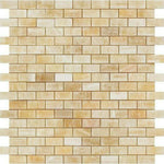 5/8x1 1/4 Honey Onyx Polished Baby Brick Mosaic Tile 5/8x1 1/4 Honey Onyx Polished Baby Brick Mosaic Tile - American Tile Depot
