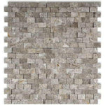 5/8x1 Tundra Gray (Atlantic Gray) Marble Split-Faced Mosaic Tile 5/8x1 Tundra Gray (Atlantic Gray) Marble Split-Faced Mosaic Tile - American Tile Depot