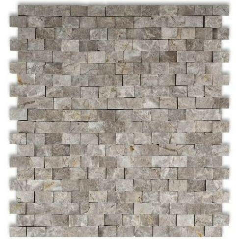 5/8x1 Tundra Gray (Atlantic Gray) Marble Split-Faced Mosaic Tile 5/8x1 Tundra Gray (Atlantic Gray) Marble Split-Faced Mosaic Tile - American Tile Depot