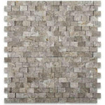 5/8x1 Tundra Gray (Atlantic Gray) Marble Split-Faced Mosaic Tile 5/8x1 Tundra Gray (Atlantic Gray) Marble Split-Faced Mosaic Tile - American Tile Depot