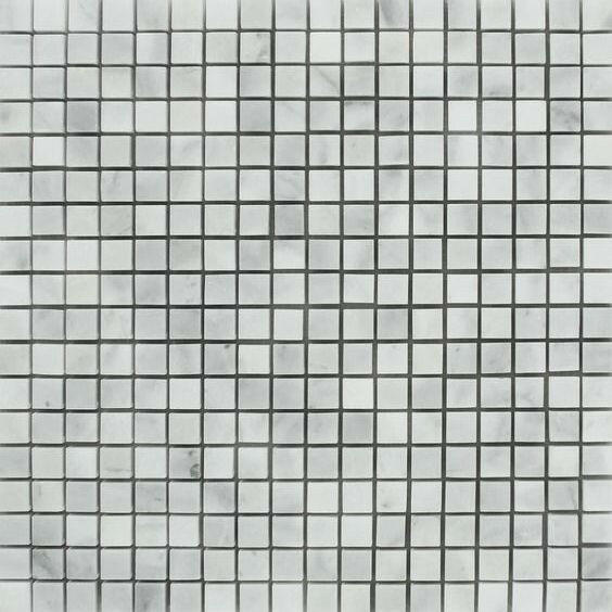 5/8x5/8 Bianco Venatino Marble Honed Mosaic Tile 5/8x5/8 Bianco Venatino Marble Honed Mosaic Tile - American Tile Depot