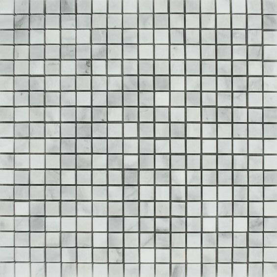 5/8x5/8 Bianco Venatino Marble Honed Mosaic Tile 5/8x5/8 Bianco Venatino Marble Honed Mosaic Tile - American Tile Depot