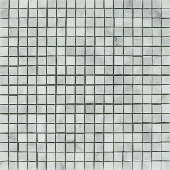 5/8x5/8 Bianco Venatino Marble Polished Mosaic Tile 5/8x5/8 Bianco Venatino Marble Polished Mosaic Tile - American Tile Depot