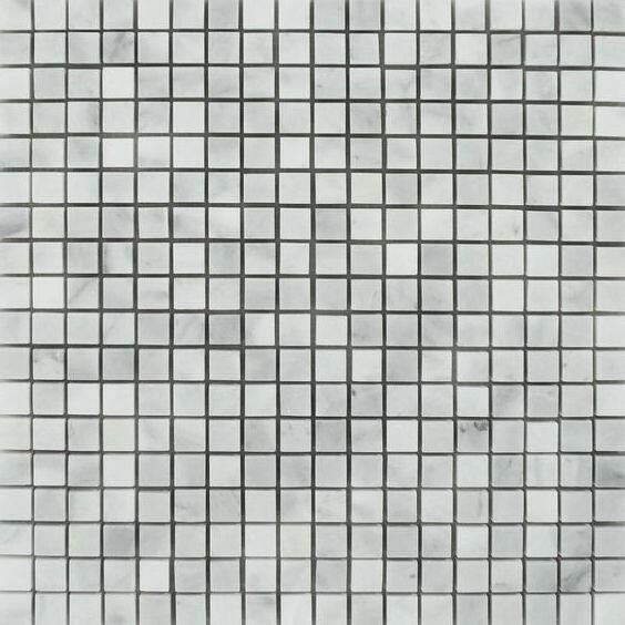5/8x5/8 Bianco Venatino Marble Polished Mosaic Tile 5/8x5/8 Bianco Venatino Marble Polished Mosaic Tile - American Tile Depot
