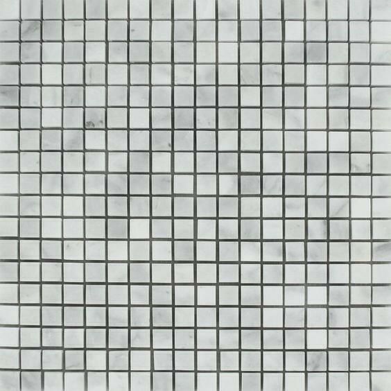 5/8x5/8 Bianco Venatino Marble Polished Mosaic Tile 5/8x5/8 Bianco Venatino Marble Polished Mosaic Tile - American Tile Depot