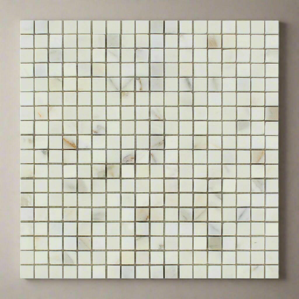 5/8x5/8 Calacatta Gold Marble Honed Mosaic Tile 5/8x5/8 Calacatta Gold Marble Honed Mosaic Tile - American Tile Depot