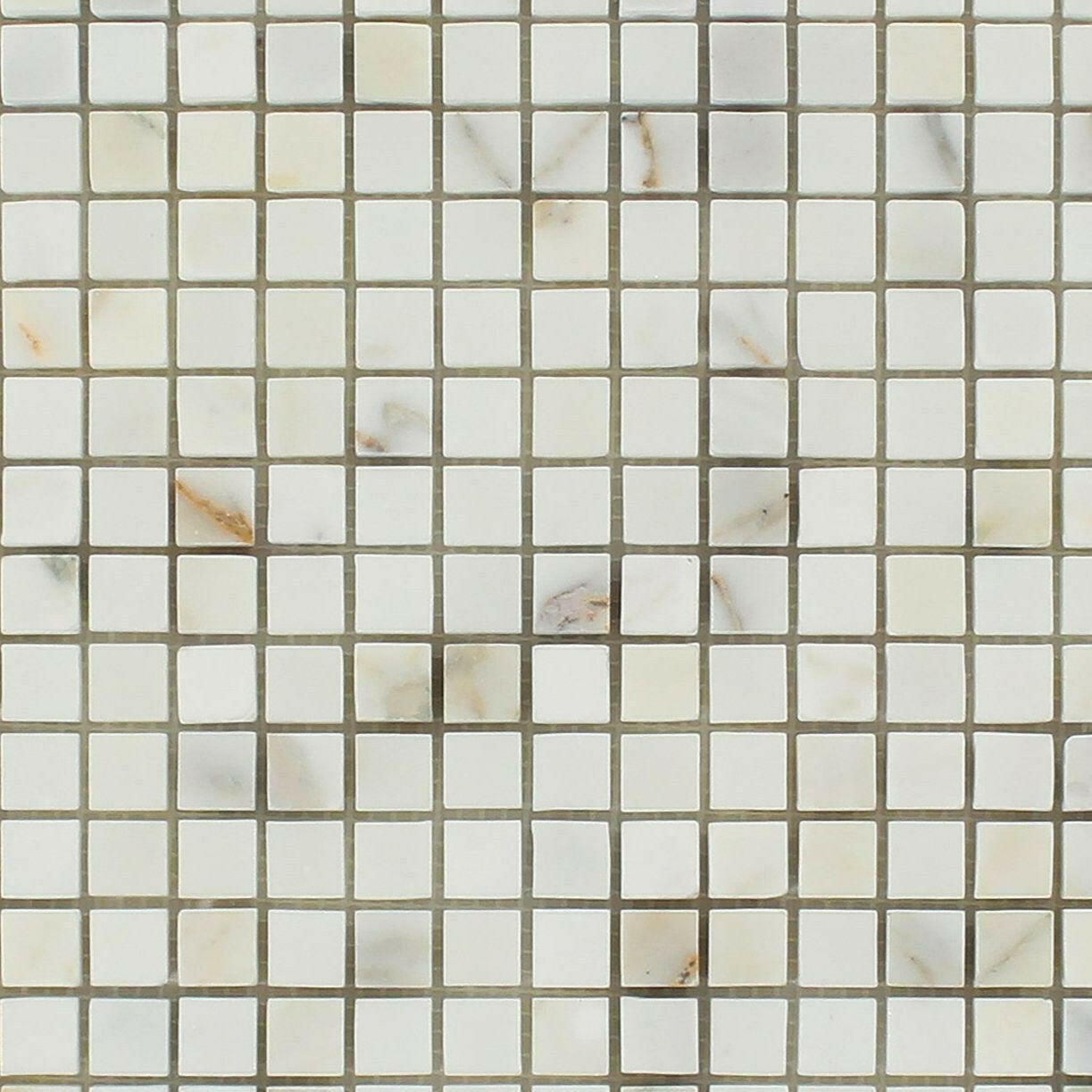 5/8x5/8 Calacatta Gold Marble Honed Mosaic Tile 5/8x5/8 Calacatta Gold Marble Honed Mosaic Tile - American Tile Depot