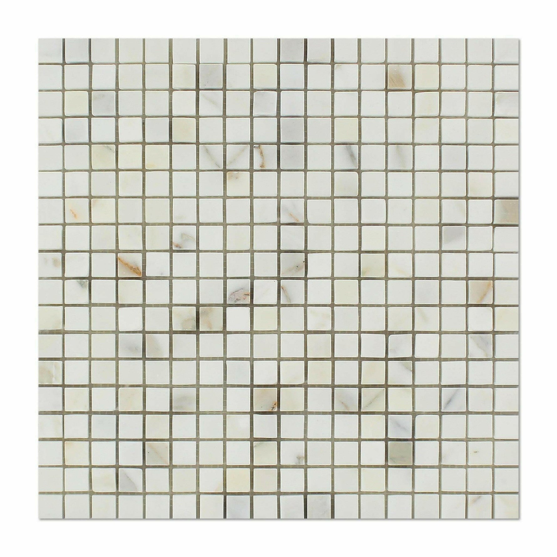 5/8x5/8 Calacatta Gold Marble Honed Mosaic Tile 5/8x5/8 Calacatta Gold Marble Honed Mosaic Tile - American Tile Depot