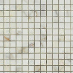 5/8x5/8 Calacatta Gold Marble Polished Mosaic Tile 5/8x5/8 Calacatta Gold Marble Polished Mosaic Tile - American Tile Depot