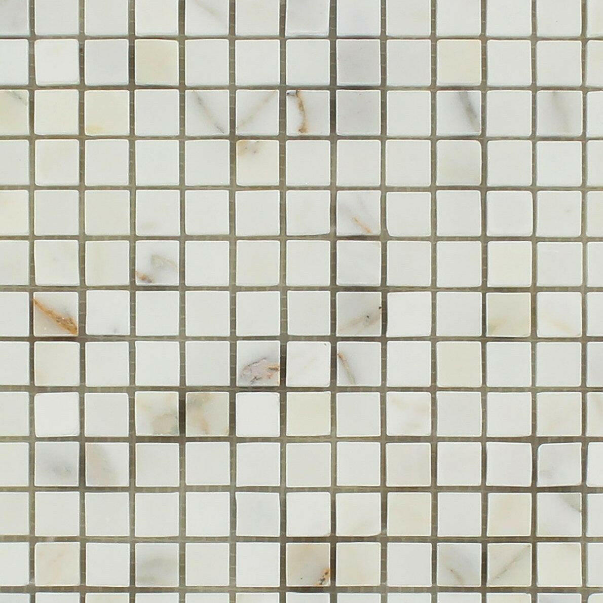 5/8x5/8 Calacatta Gold Marble Polished Mosaic Tile 5/8x5/8 Calacatta Gold Marble Polished Mosaic Tile - American Tile Depot