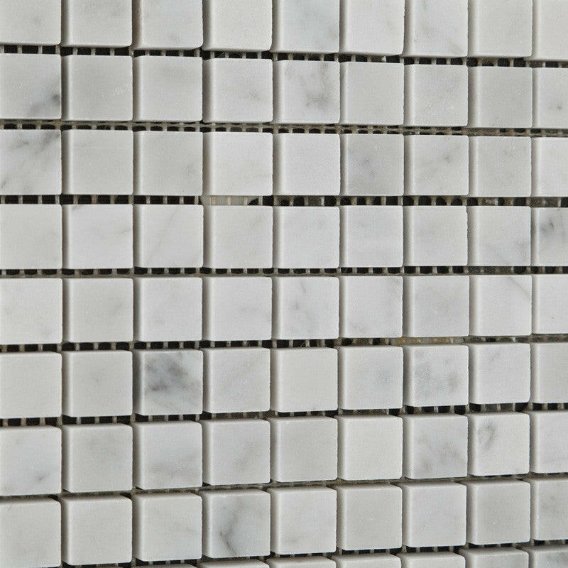 5/8x5/8 Carrara White Marble Honed Mosaic Tile 5/8x5/8 Carrara White Marble Honed Mosaic Tile - American Tile Depot