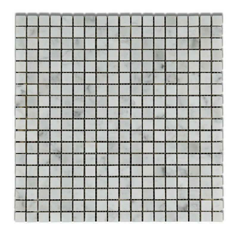 5/8x5/8 Carrara White Marble Honed Mosaic Tile 5/8x5/8 Carrara White Marble Honed Mosaic Tile - American Tile Depot