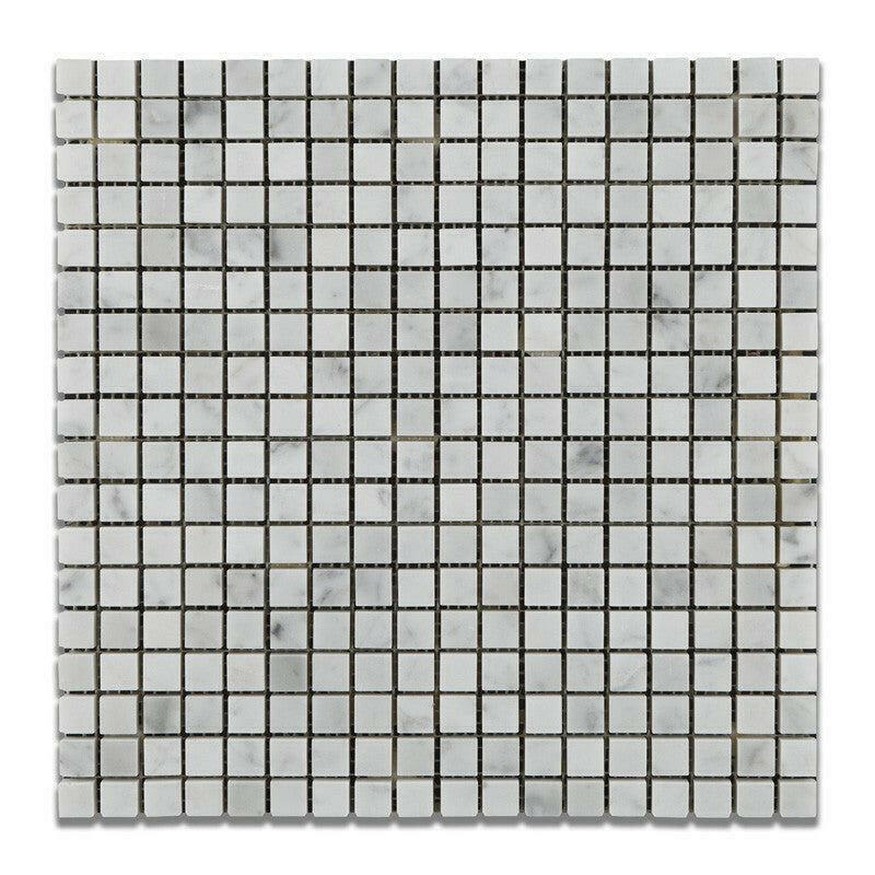 5/8x5/8 Carrara White Marble Honed Mosaic Tile 5/8x5/8 Carrara White Marble Honed Mosaic Tile - American Tile Depot