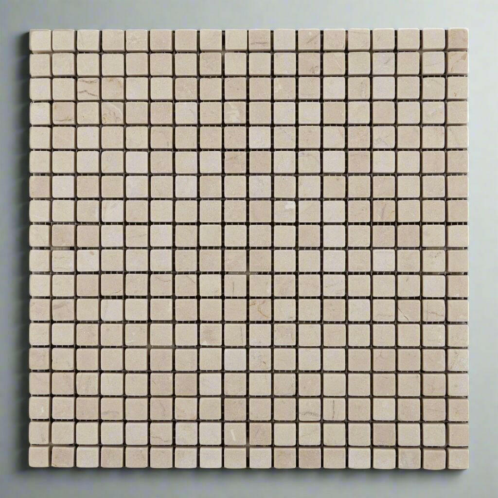 5/8x5/8 Crema Marfil Marble Tumbled Mosaic Tile 5/8x5/8 Crema Marfil Marble Tumbled Mosaic Tile - American Tile Depot