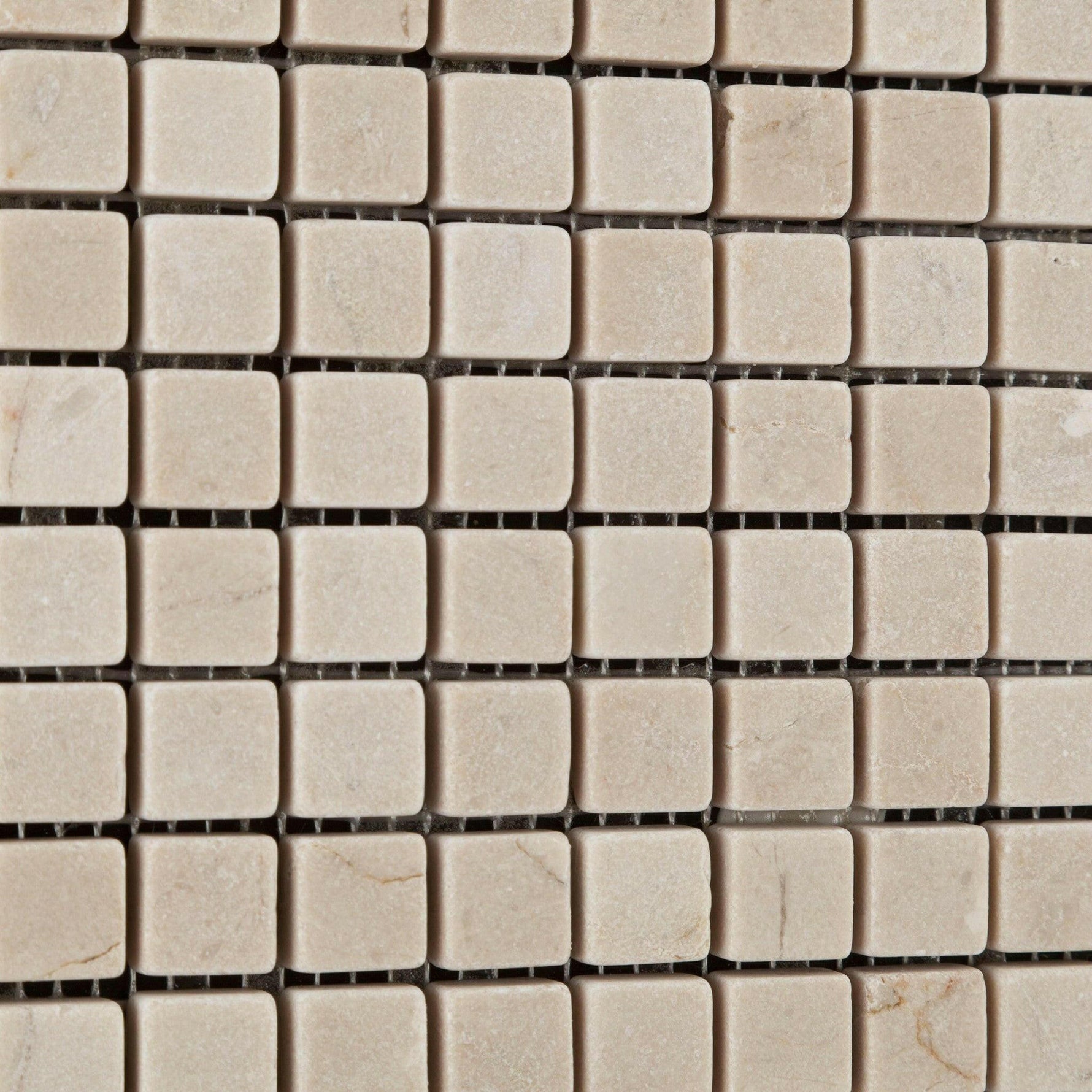 5/8x5/8 Crema Marfil Marble Tumbled Mosaic Tile 5/8x5/8 Crema Marfil Marble Tumbled Mosaic Tile - American Tile Depot