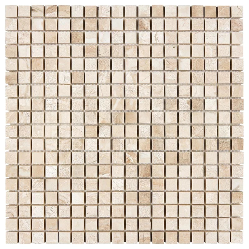 5/8x5/8 Diano Royal (Queen Beige) Marble Polished Mosaic Tile 5/8x5/8 Diano Royal (Queen Beige) Marble Polished Mosaic Tile - American Tile Depot