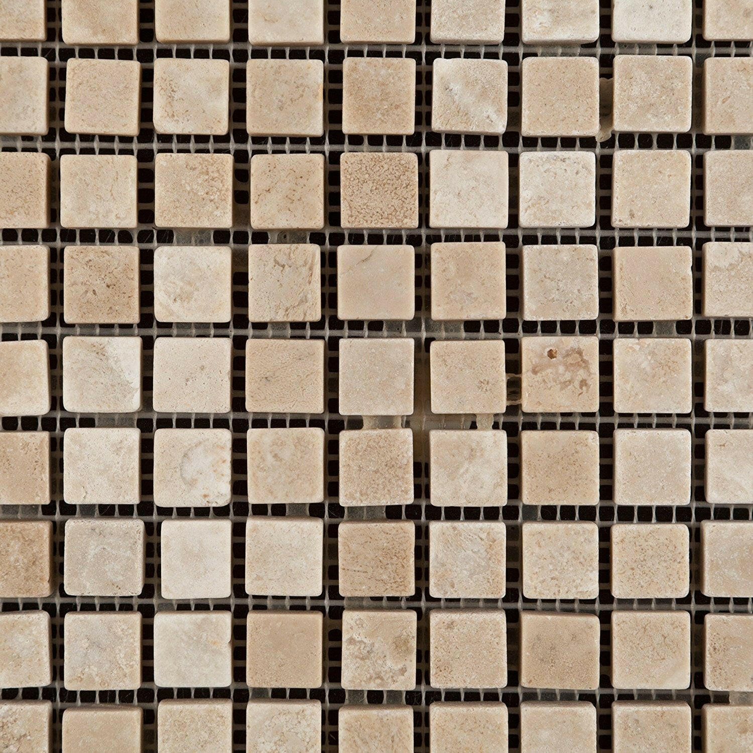 5/8x5/8 Durango Cream Travertine Tumbled Mosaic Tile 5/8x5/8 Durango Cream Travertine Tumbled Mosaic Tile - American Tile Depot