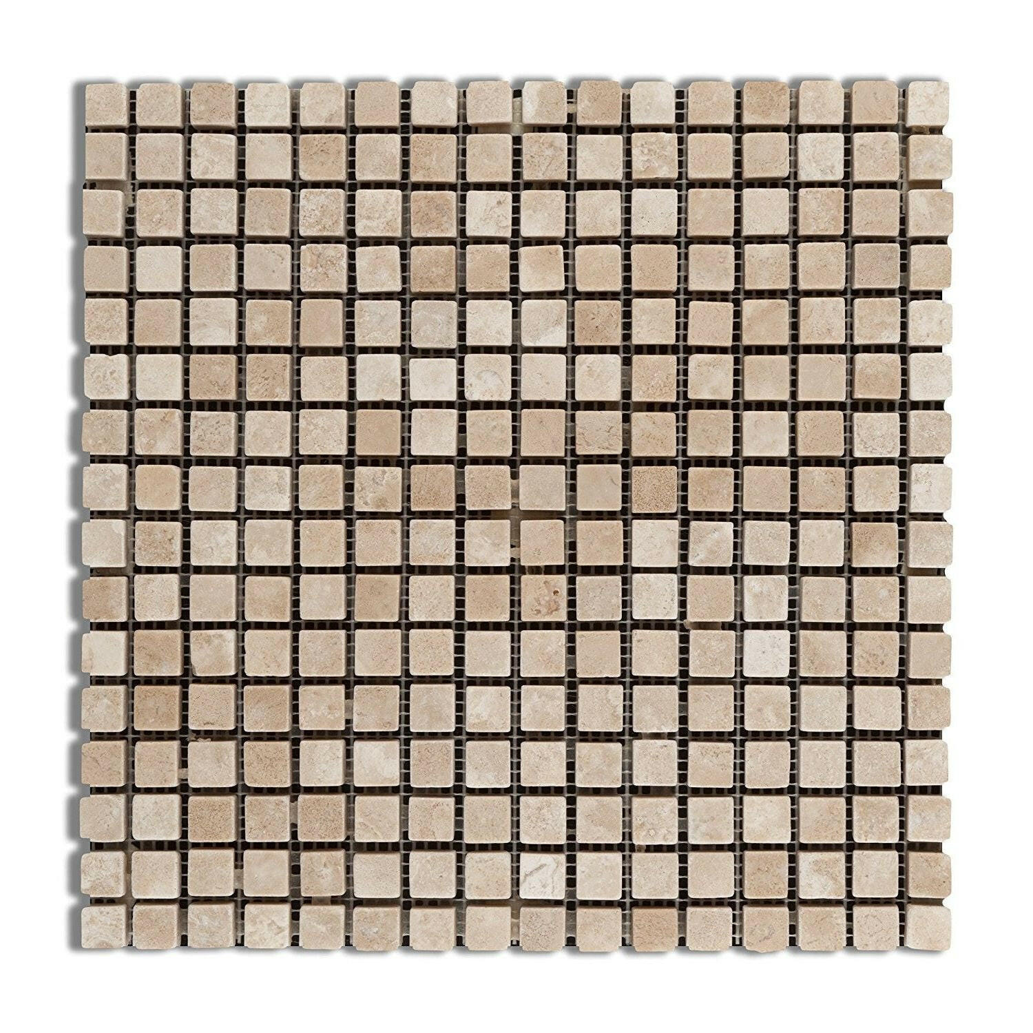 5/8x5/8 Durango Cream Travertine Tumbled Mosaic Tile 5/8x5/8 Durango Cream Travertine Tumbled Mosaic Tile - American Tile Depot