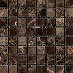 5/8x5/8 Emperador Dark Marble Polished Mosaic Tile 5/8x5/8 Emperador Dark Marble Polished Mosaic Tile - American Tile Depot