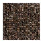 5/8x5/8 Emperador Dark Marble Polished Mosaic Tile 5/8x5/8 Emperador Dark Marble Polished Mosaic Tile - American Tile Depot