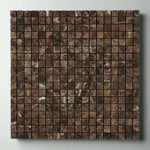 5/8x5/8 Emperador Dark Marble Tumbled Mosaic Tile 5/8x5/8 Emperador Dark Marble Tumbled Mosaic Tile - American Tile Depot