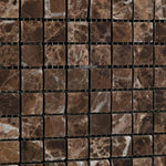 5/8x5/8 Emperador Dark Marble Tumbled Mosaic Tile 5/8x5/8 Emperador Dark Marble Tumbled Mosaic Tile - American Tile Depot