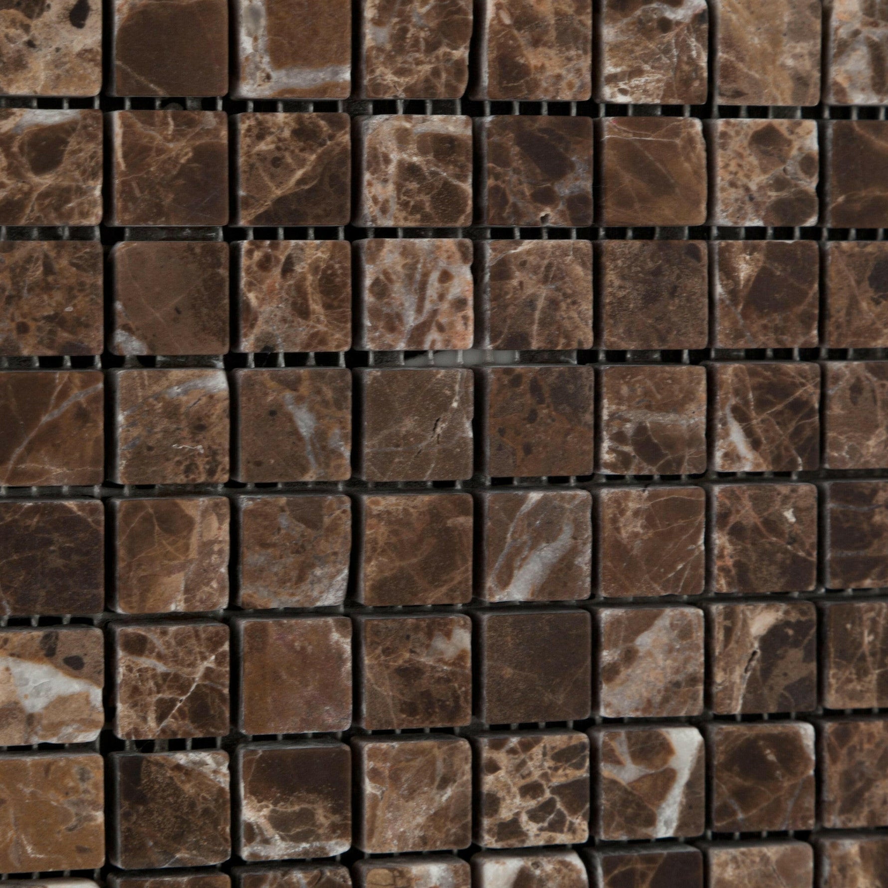 5/8x5/8 Emperador Dark Marble Tumbled Mosaic Tile 5/8x5/8 Emperador Dark Marble Tumbled Mosaic Tile - American Tile Depot