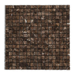 5/8x5/8 Emperador Dark Marble Tumbled Mosaic Tile 5/8x5/8 Emperador Dark Marble Tumbled Mosaic Tile - American Tile Depot