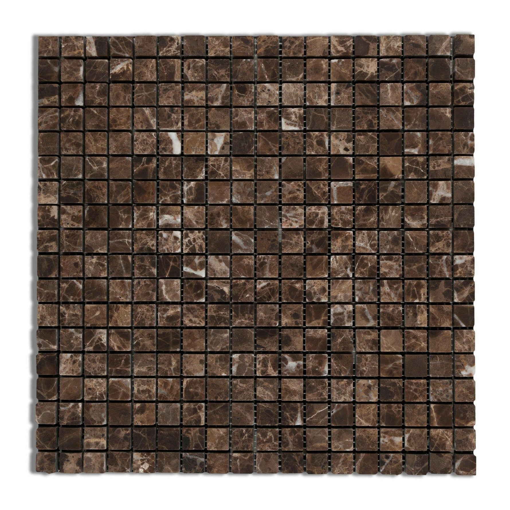 5/8x5/8 Emperador Dark Marble Tumbled Mosaic Tile 5/8x5/8 Emperador Dark Marble Tumbled Mosaic Tile - American Tile Depot